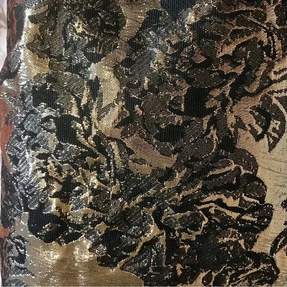 Goth Dress Black Knit Bodice & Gold Floral Brocade by JJ’s House NWT - Picture 4 of 9